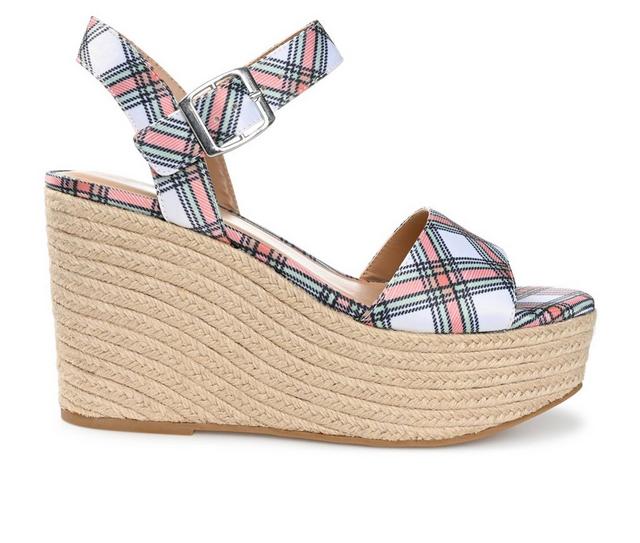 Women's Journee Collection Pearrl Espadrille Wedge Sandals in Green color