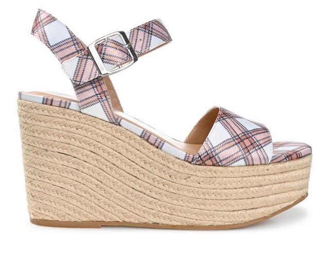 Women's Journee Collection Pearrl Espadrille Wedge Sandals in Rust color