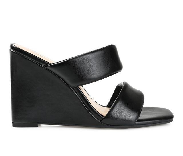Women's Journee Collection Kailee Wedge Dress Sandals in Black color
