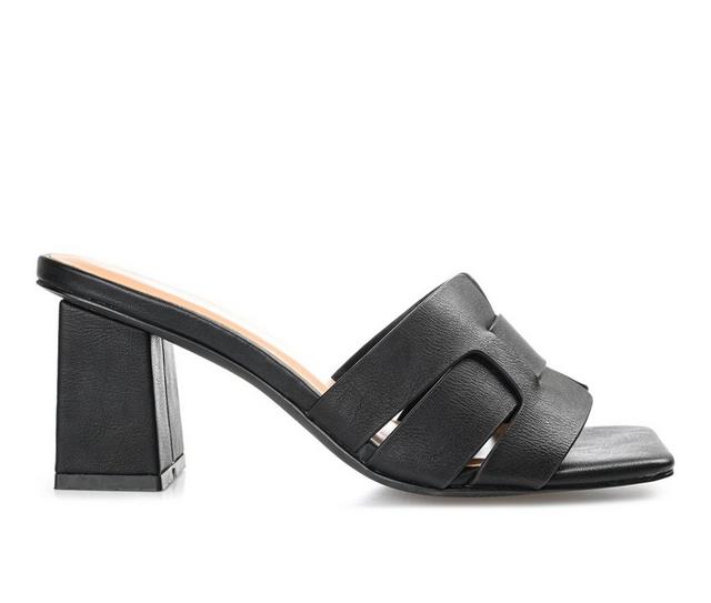 Women's Journee Collection Renatta Block Heel Dress Sandals in Black color