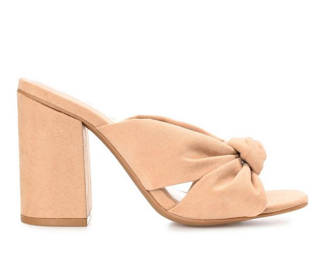 Women's Journee Collection Tabithea Block Heel Dress Sandals in Tan color