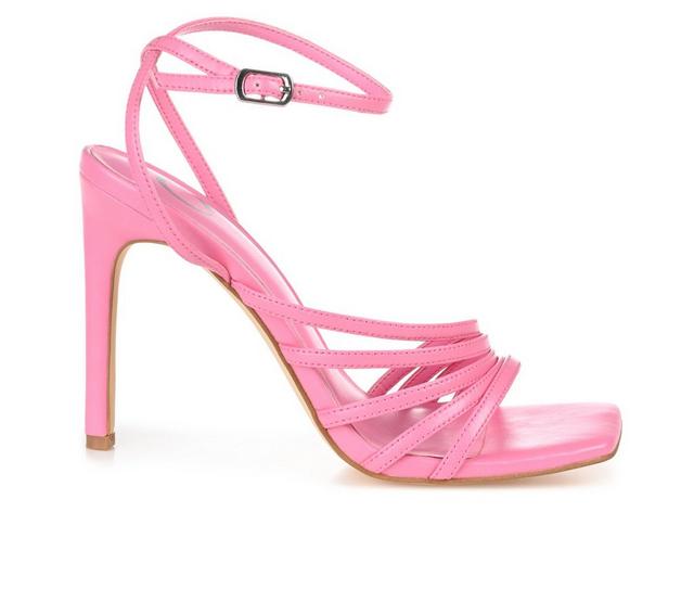 Women's Journee Collection Louella Stiletto Dress Sandals in Pink color