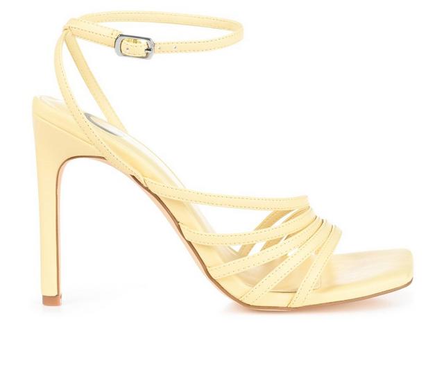 Women's Journee Collection Louella Stiletto Dress Sandals in Yellow color