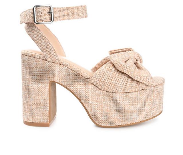 Women's Journee Collection Zenni Dress Sandals in Beige color