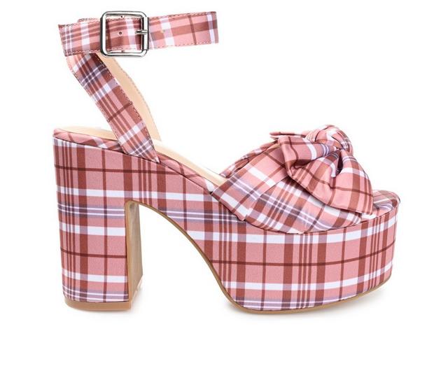 Women's Journee Collection Zenni Dress Sandals in Plaid color