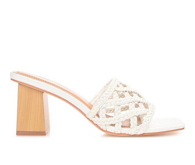 Women's Journee Collection Evvie Dress Sandals in White color