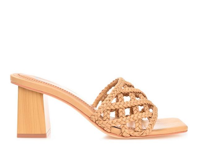 Women's Journee Collection Evvie Dress Sandals in Tan color