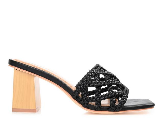 Women's Journee Collection Evvie Dress Sandals in Black color