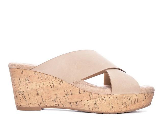 Women's CL By Laundry Dream Day Platform Wedge Sandals in Nude color
