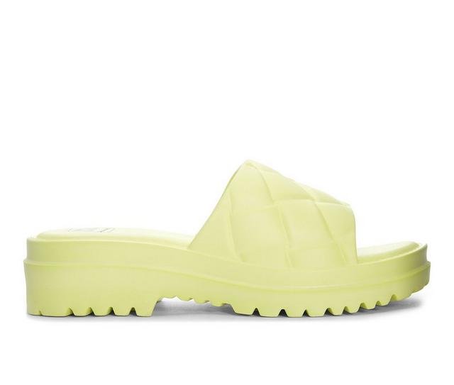 Women's Dirty Laundry Lightning Platform Sandals in Lime Green color