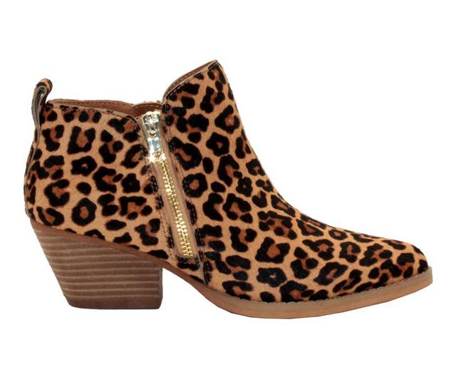 Women's Very Volatile Gracemont Western Ankle Booties in Tan Leopard color