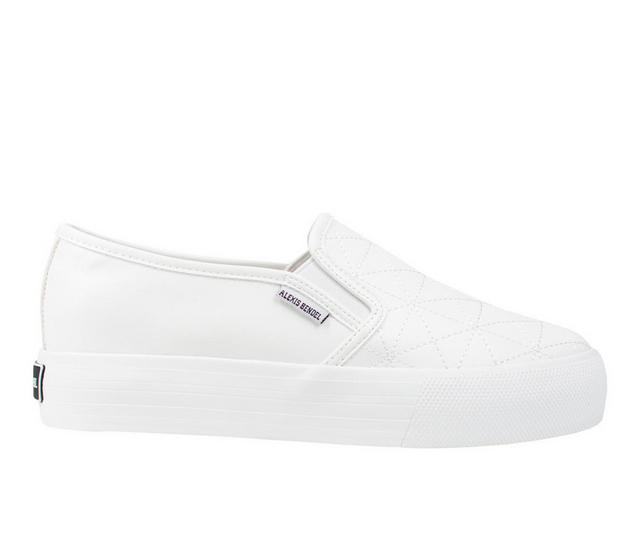 Women's Mudd Poppy Stitched Slip On Shoes in White color