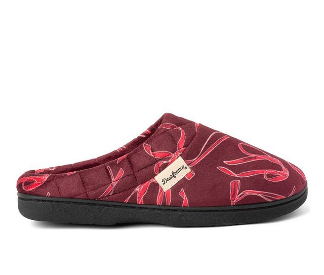 Dearfoams Darcy Velour Clog with Cuff Slippers in Cordovan color