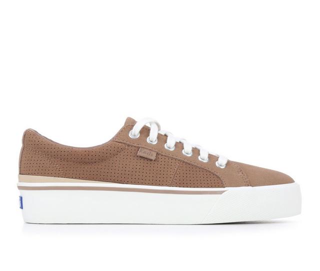 Women's Keds Jump Kick Duo Perf Casual Sneakers in Taupe color