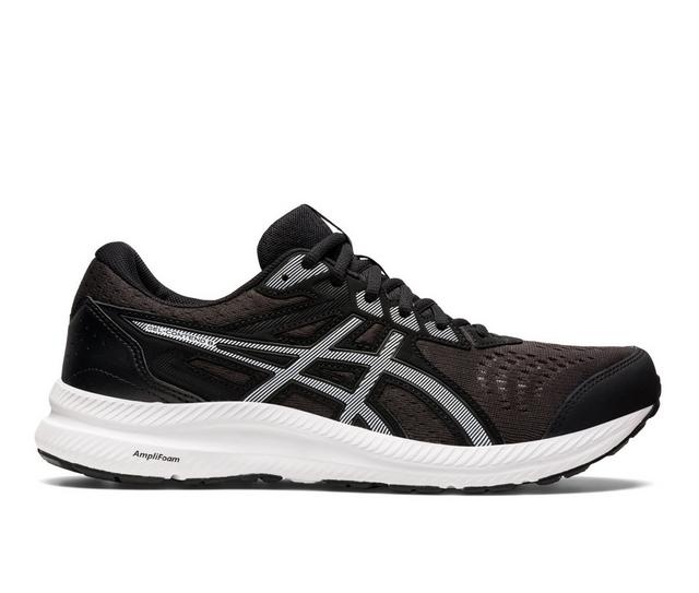 Men's ASICS Gel Contend 8 Running Shoes in Blk/Gry/Wht color