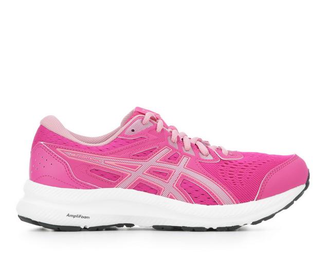 Women's ASICS Gel Contend 8 Running Shoes in Pink/Pink/Black color