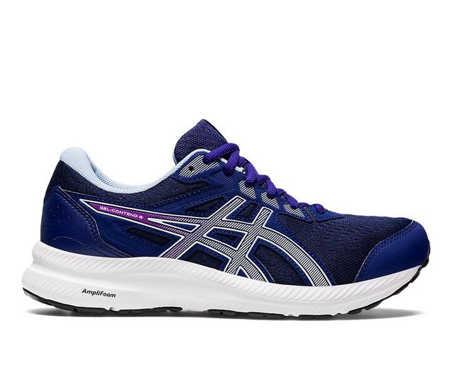 Women's ASICS Gel Contend 8 Running Shoes in Blue/Sky color