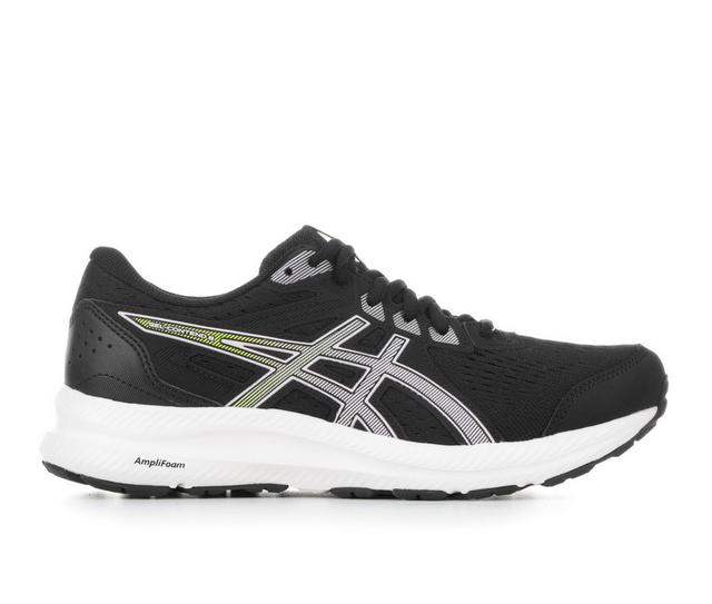 Women's ASICS Gel Contend 8 Running Shoes in Black/Grey/Lime color