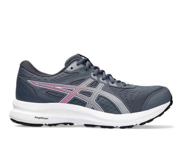 Women's ASICS Gel Contend 8 Running Shoes in Grey/Lilac color