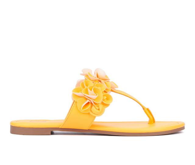 Women's New York and Company Liana Sandals in Orange Sorbet color