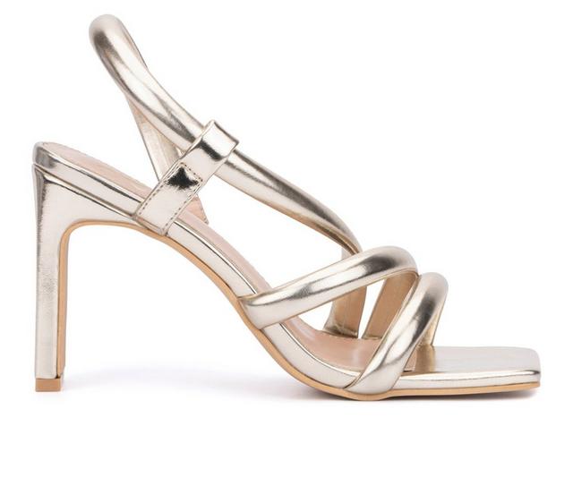 Women's New York and Company Albina Dress Sandals in Gold color