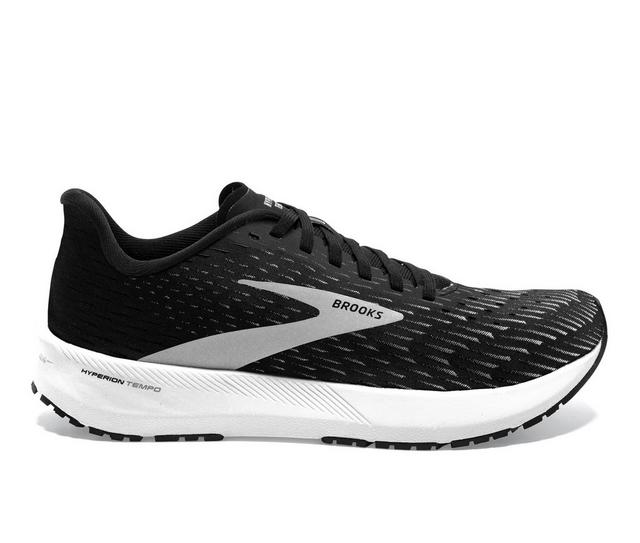 Men's Brooks Hyperion Tempo Running Shoes in Blk/Silv/Wht color