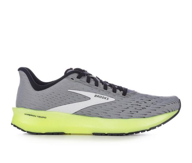 Men's Brooks Hyperion Tempo Running Shoes in Grey/Blk/Night color