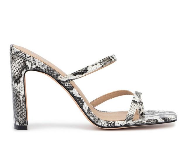 Women's New York and Company Brendi Dress Sandals in Black/Whit color