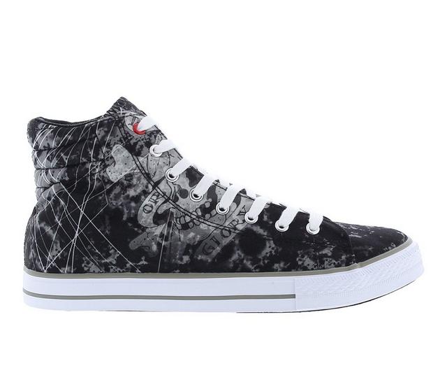 Men's Ed Hardy Justice High-Top Casual Sneakers in Black color