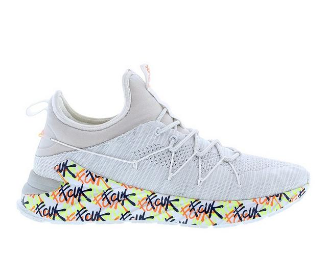 Men's French Connection Graffiti Running Shoes in White color