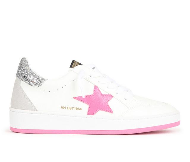 Women's VINTAGE HAVANA Tammy Sneakers in Wht/Pink Glittr color