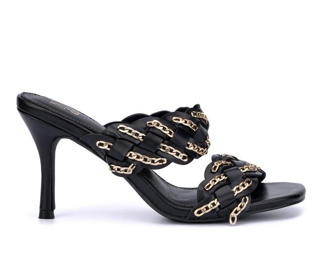 Women's New York and Company Courtney Dress Sandals in Black color