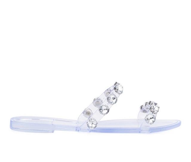 Women's New York and Company Chava Jelly Sandals in Clear color