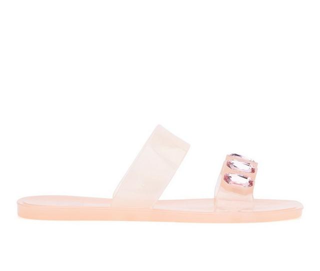 Women's New York and Company Chantalle Jelly Sandals in Blush color