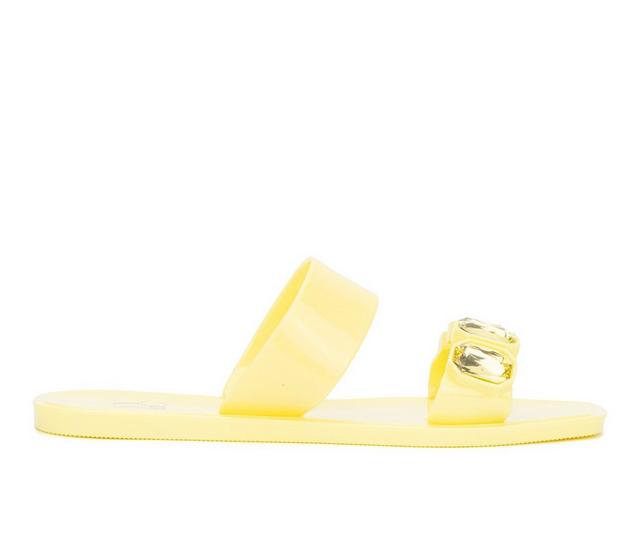Women's New York and Company Chantalle Jelly Sandals in Yellow color