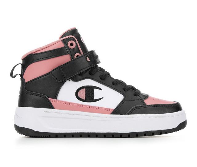 Girls' Champion Little Kid Drome Power High Top Sneakers in Black/Blk/Rose color