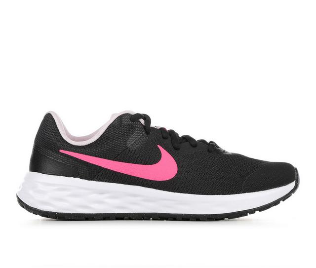 Girls' Nike Big Kid Revolution 6 Sustainable Running Shoes in Black/PinkFoam color