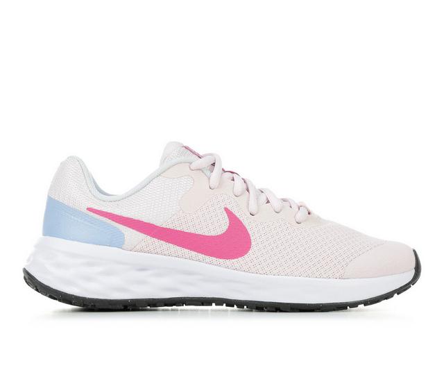 Girls' Nike Big Kid Revolution 6 Sustainable Running Shoes in Pnk/Fuchsia/Blu color