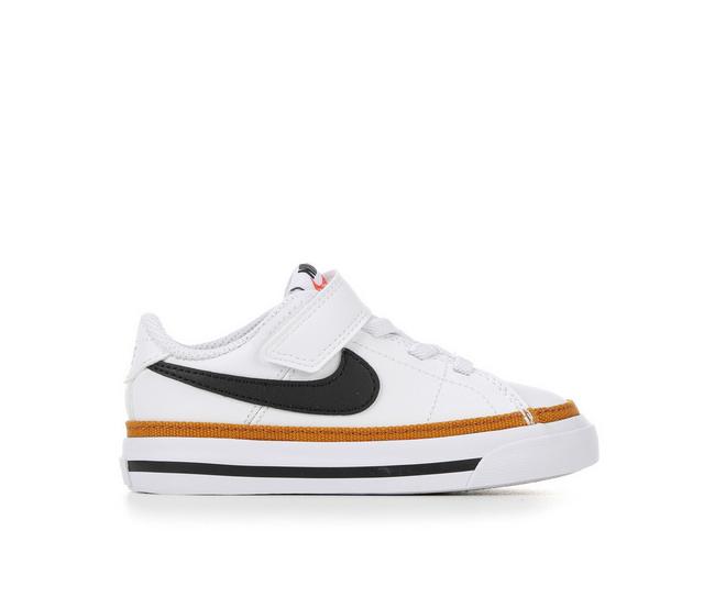 Kids' Nike Toddler Court Legacy Special Edition Sneakers in Wht/Black/Brown color