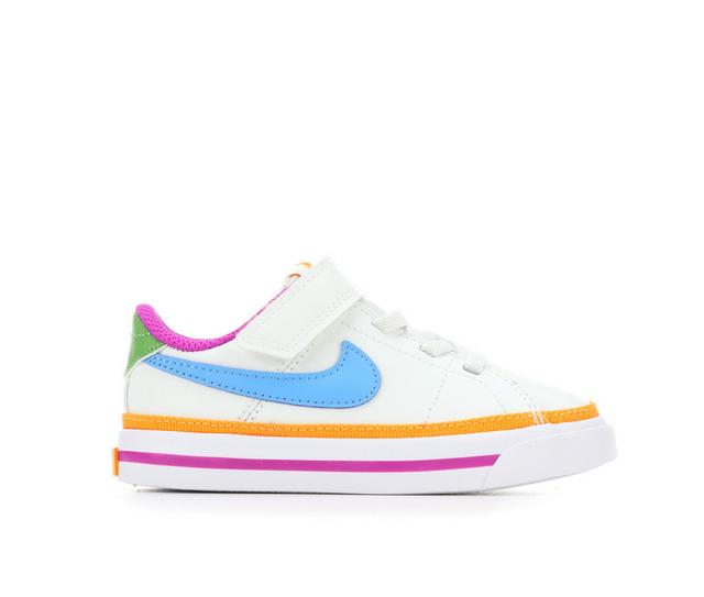 Kids' Nike Toddler Court Legacy Special Edition Sneakers in Wht/Blue/Yllw color