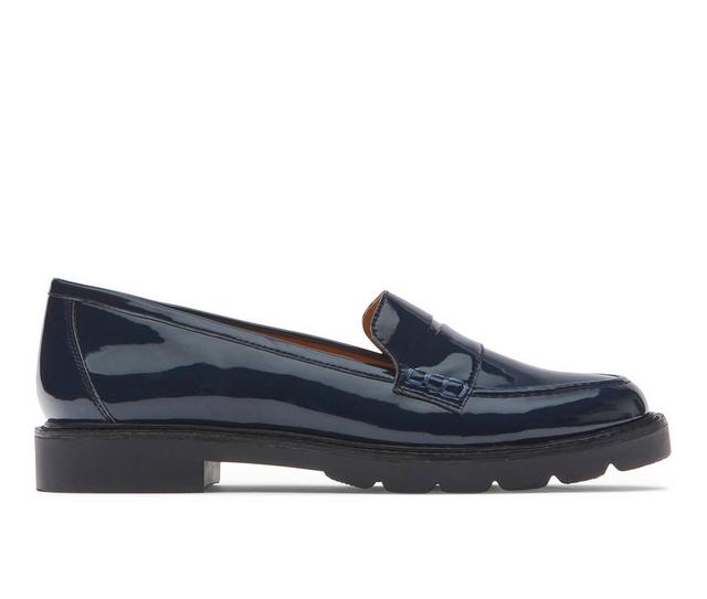 Women's Rockport Kacey Penny Loafers in Navy Patent color