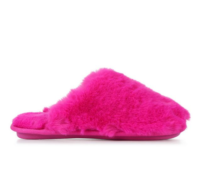 Jessica Simpson Women's Plush Scuff Slippers in Magenta color