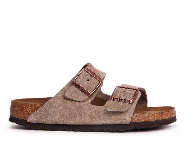 Women's Birkenstock Arizona Soft Footbed Footbed Sandals in Taupe color