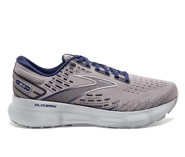 Men's Brooks Glycerin 20 Running Shoes in Alloy/Gry/Blue color