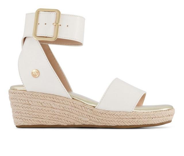 Girls' Jessica Simpson Little Kid & Big Kid Asha Cuff Espadrille Wedge Sandals in White color