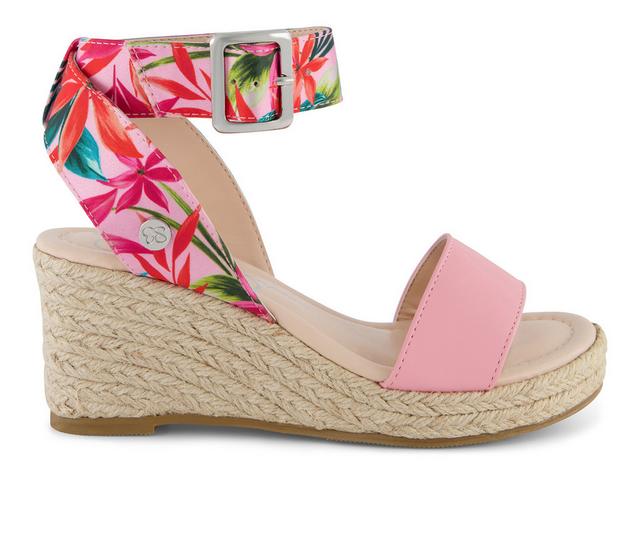 Girls' Jessica Simpson Little Kid & Big Kid Asha Cuff Espadrille Wedge Sandals in Pink Multi color