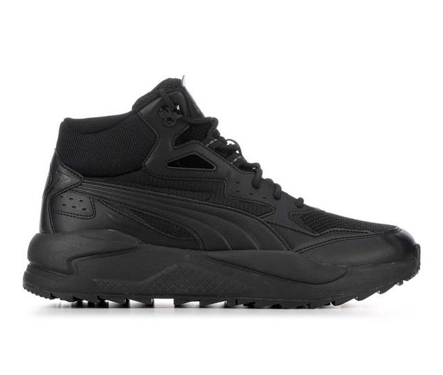 Men's Puma XRay Speed Mid Trail Running Shoes in Black/Grey color