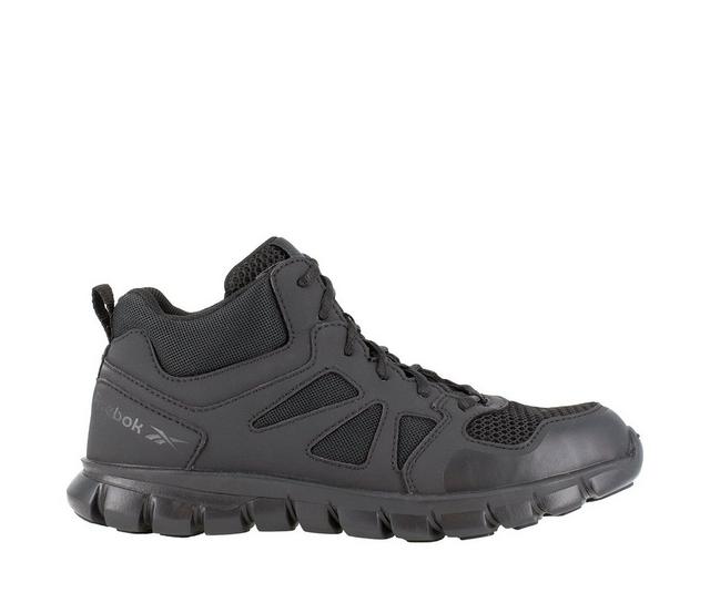 Men's REEBOK WORK Sublite Cushion Tactical RB8405 Slip Resistant Work Boots in Black color