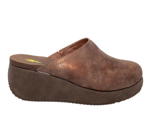 Women's Volatile Belmont Wedge Clogs in Bronze color