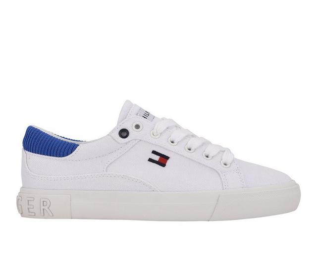 Women's Tommy Hilfiger Finice Canvas Sneakers in White/Med Blue color